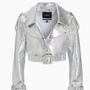 Retrofete Victoria leather cropped moto jacket-brand new with tags